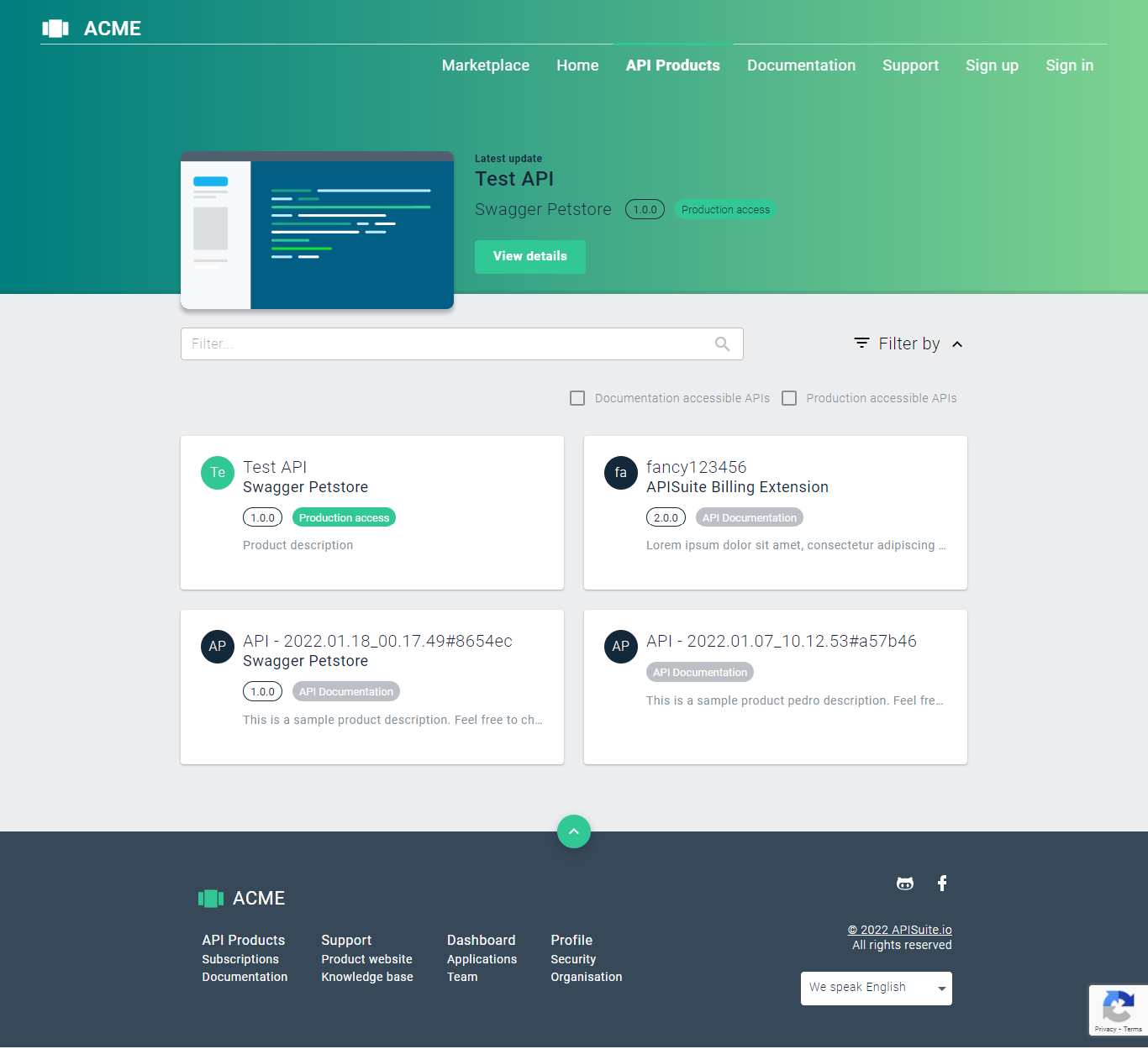 screenshot of API Suite